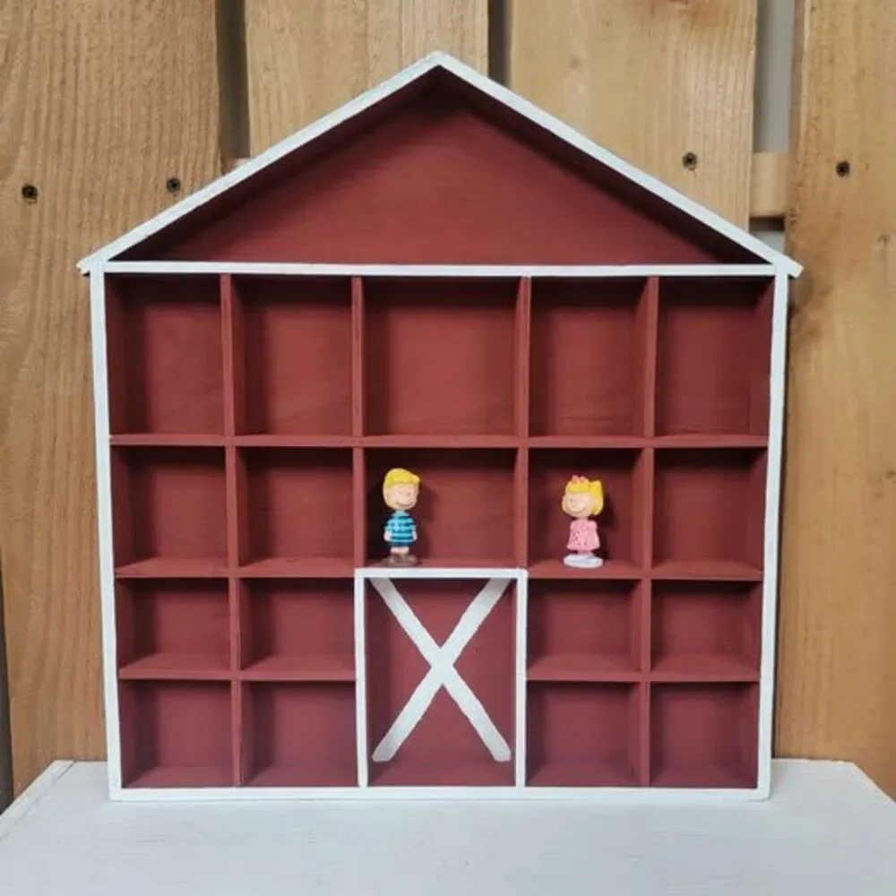 Barn Shelf Display 20 Cubby Farmhouse Rustic Decor Wall Art Organization